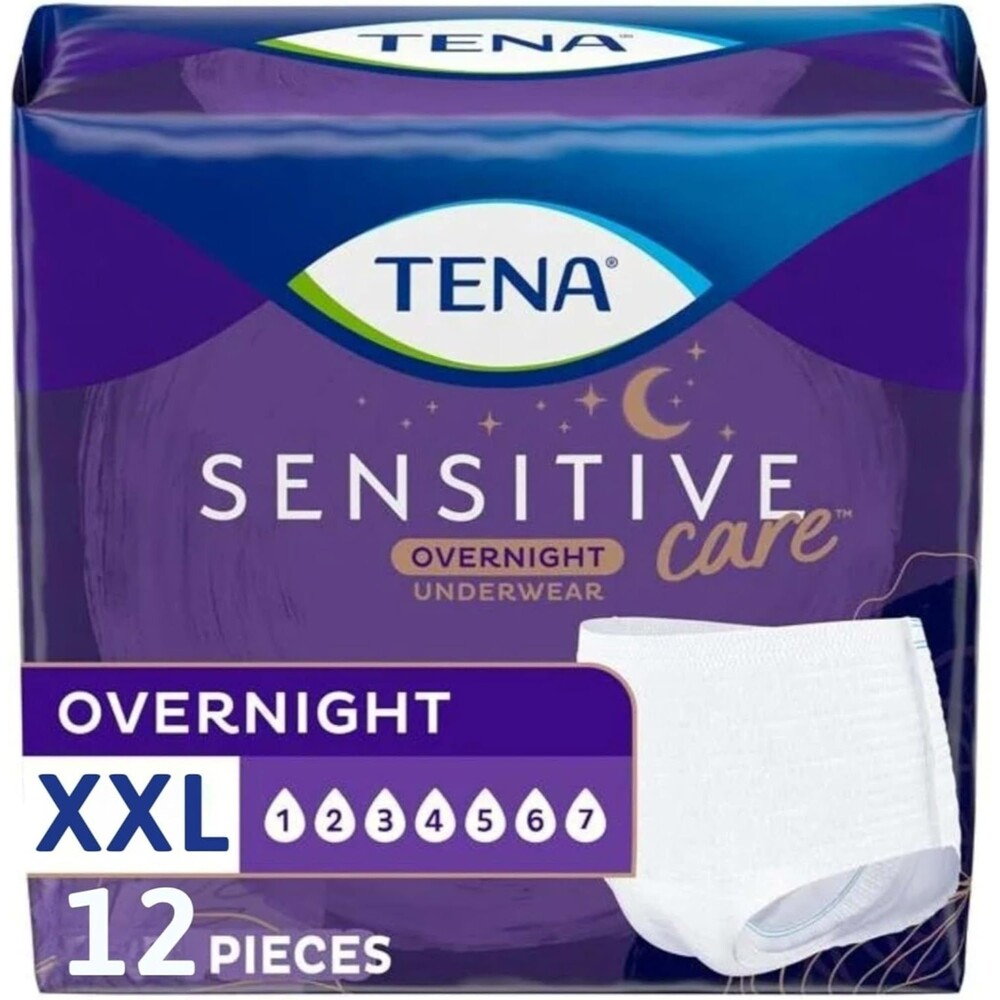 12-Count TENA Adult Incontinence Underwear 2X-LARGE Diapers White Sensitive Care